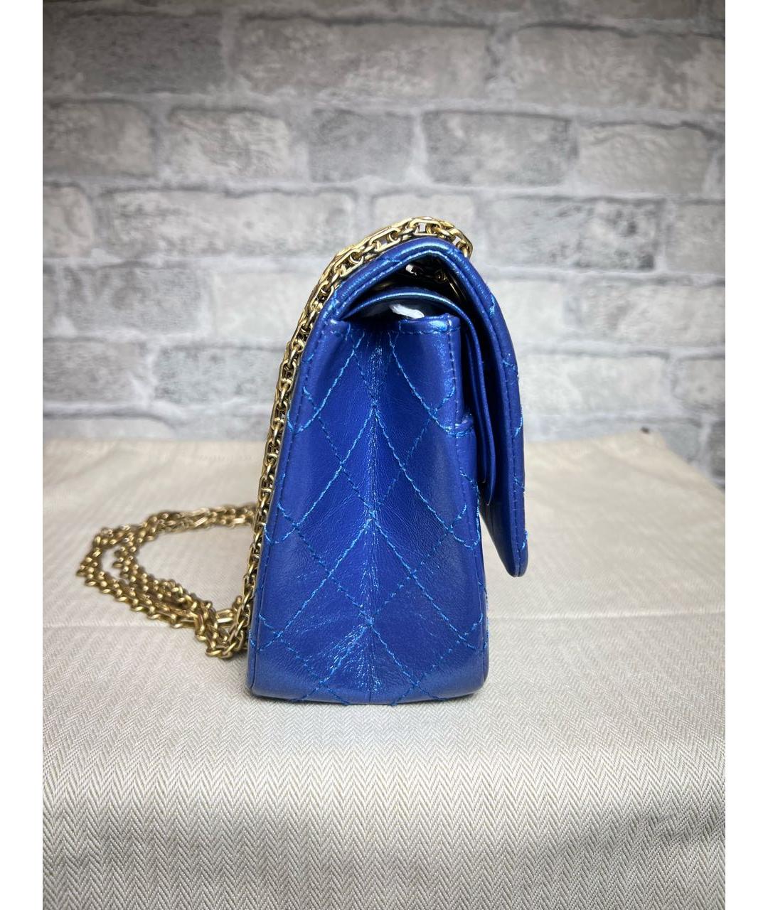 CHANEL Синяя кожаная сумка через плечо, фото 5