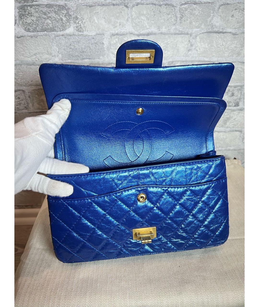 CHANEL Синяя кожаная сумка через плечо, фото 7