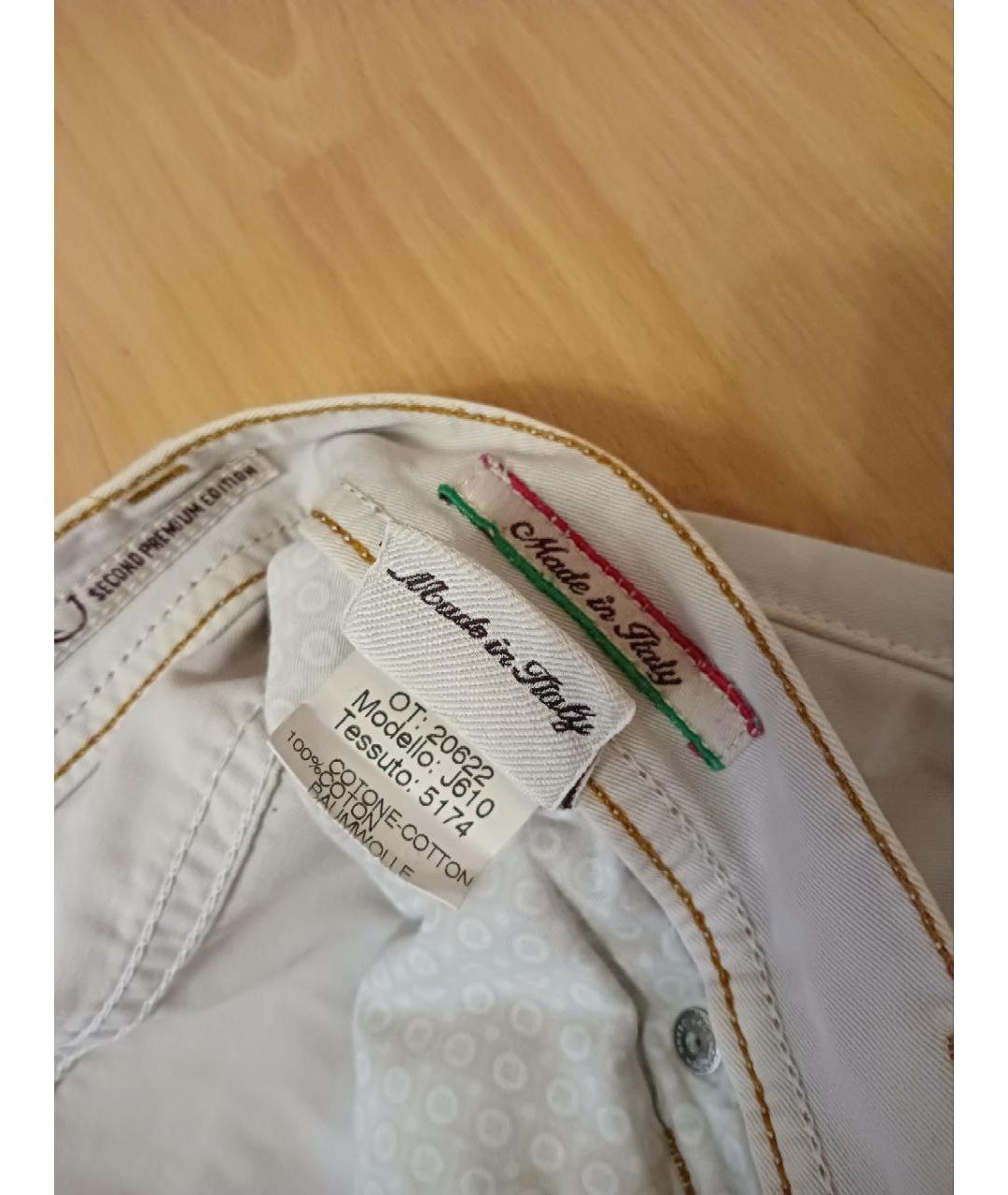 JACOB COHEN Бежевые хлопковые прямые джинсы, фото 6