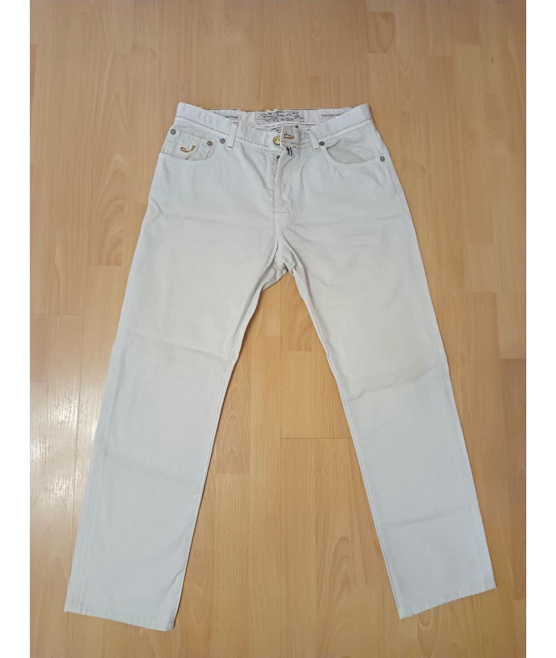 JACOB COHEN Бежевые хлопковые прямые джинсы, фото 10