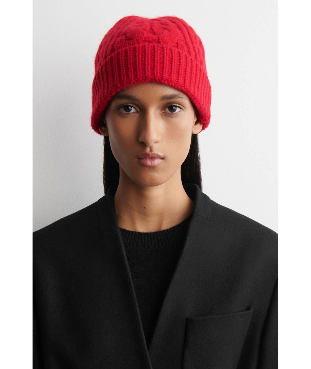 COS Красная шерстяная шапка, фото 3