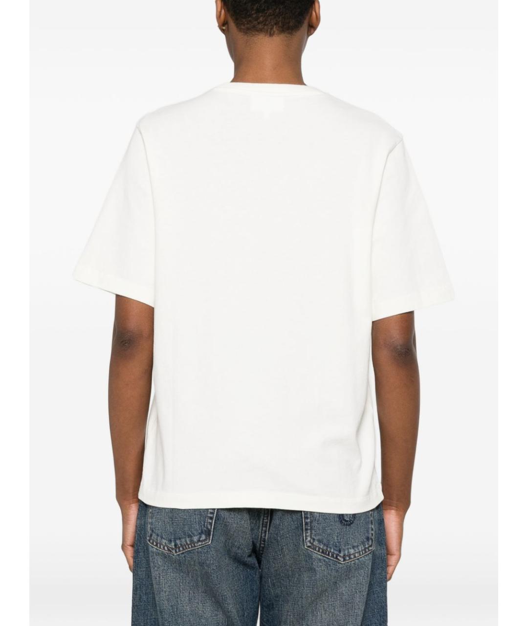MAISON KITSUNE Белая хлопковая футболка, фото 5