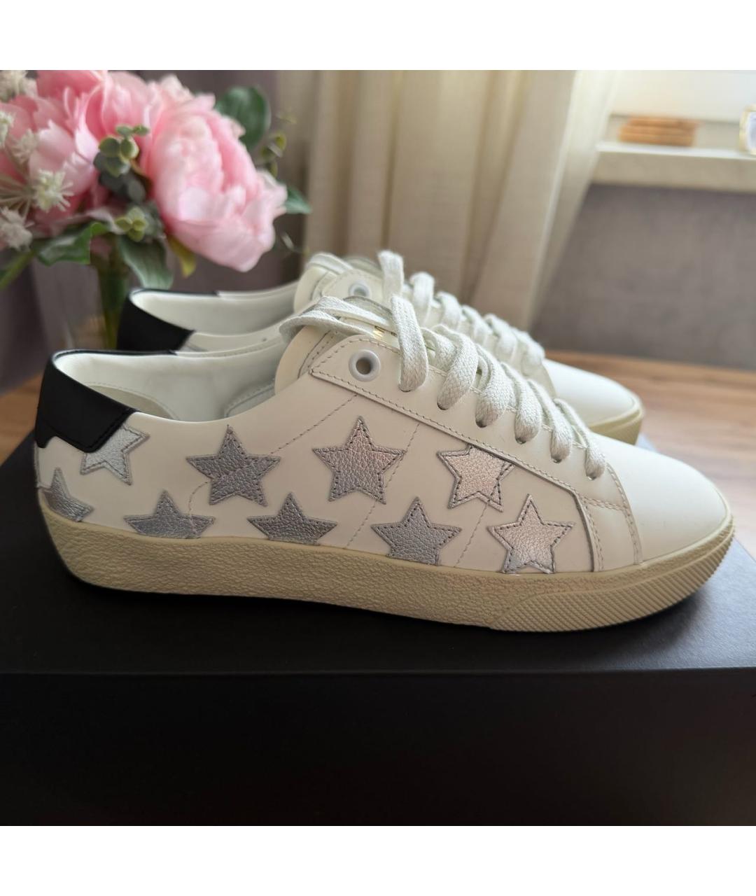 SAINT LAURENT Белые кожаные кеды, фото 8