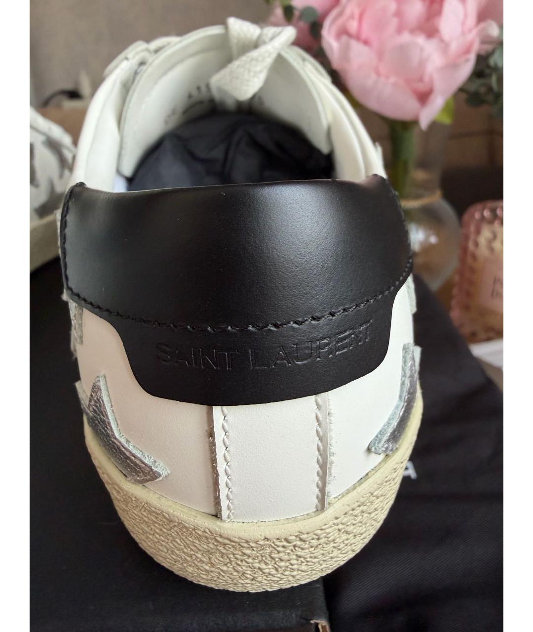 SAINT LAURENT Белые кожаные кеды, фото 7