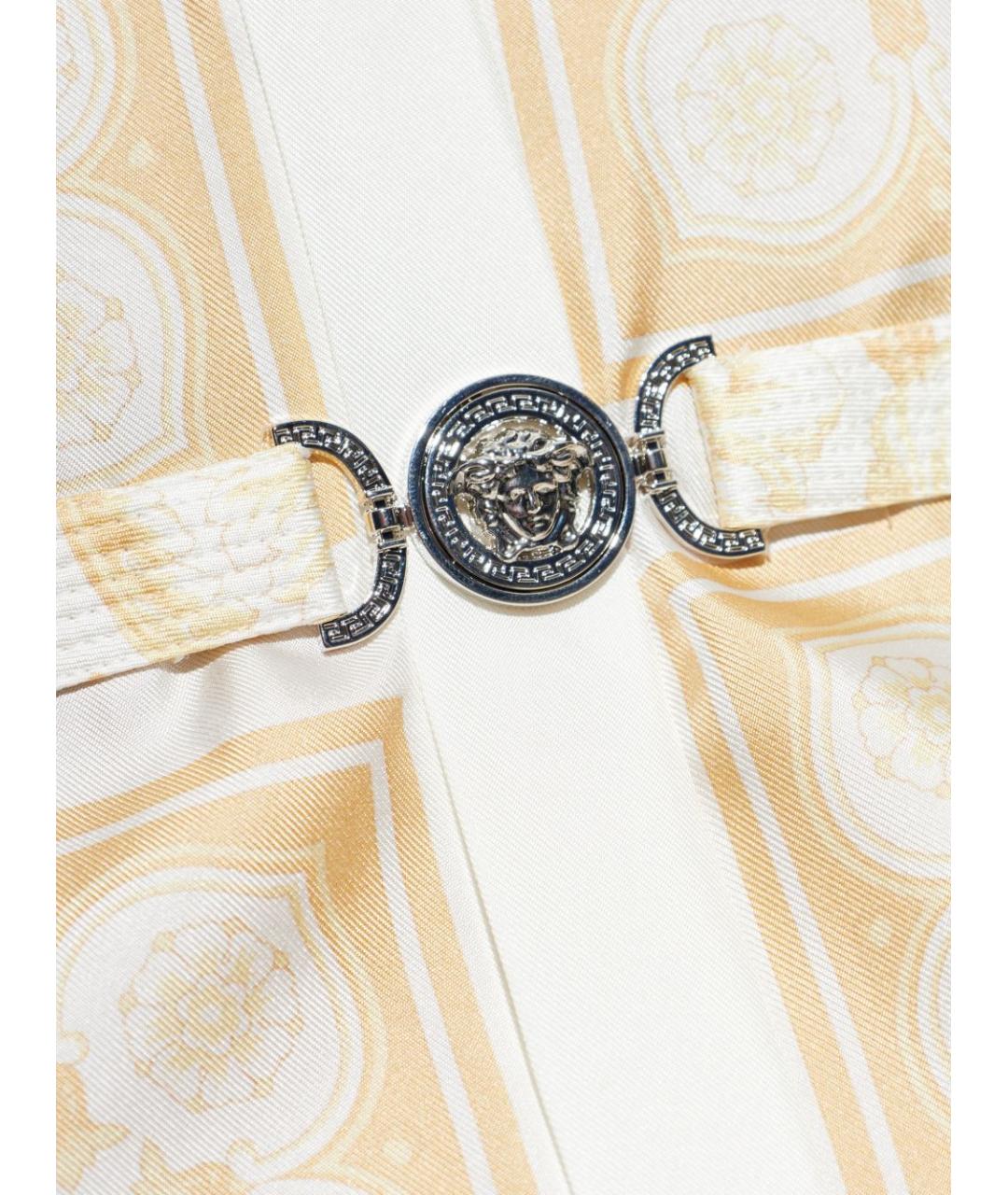 VERSACE Золотое шелковое повседневное платье, фото 3