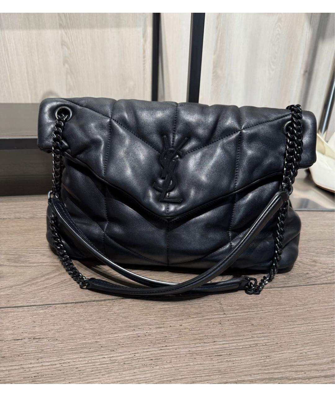 SAINT LAURENT Черная кожаная сумка через плечо, фото 9