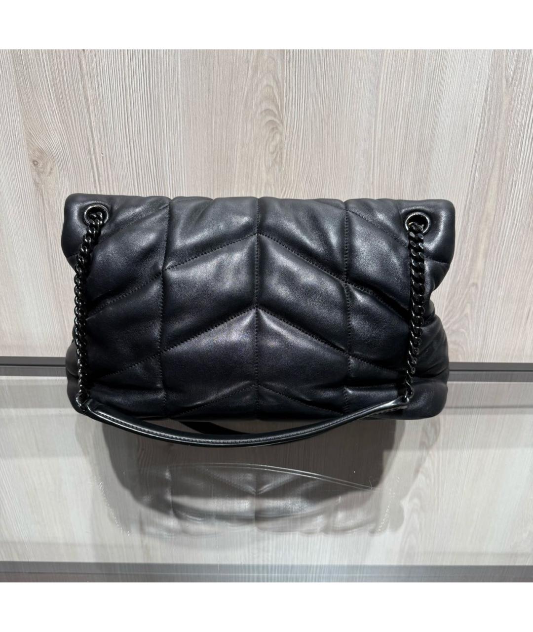 SAINT LAURENT Черная кожаная сумка через плечо, фото 2