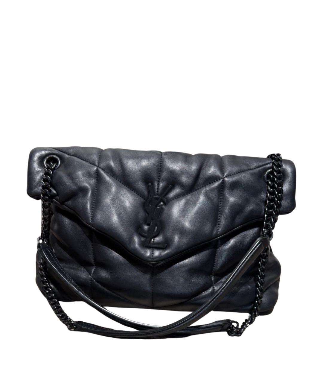 SAINT LAURENT Черная кожаная сумка через плечо, фото 1
