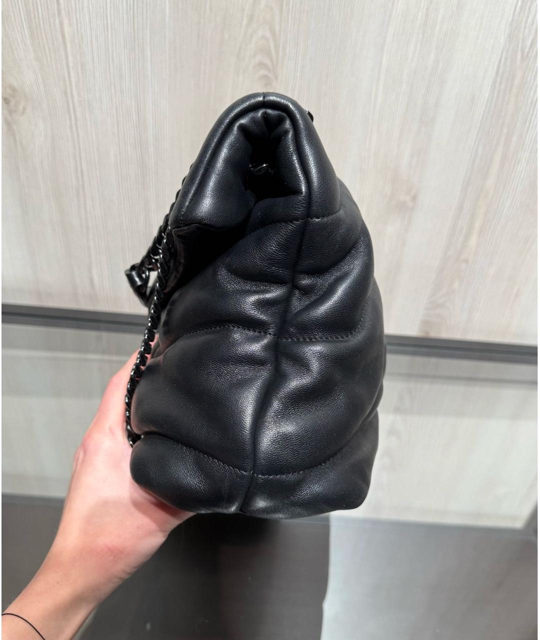 SAINT LAURENT Черная кожаная сумка через плечо, фото 3