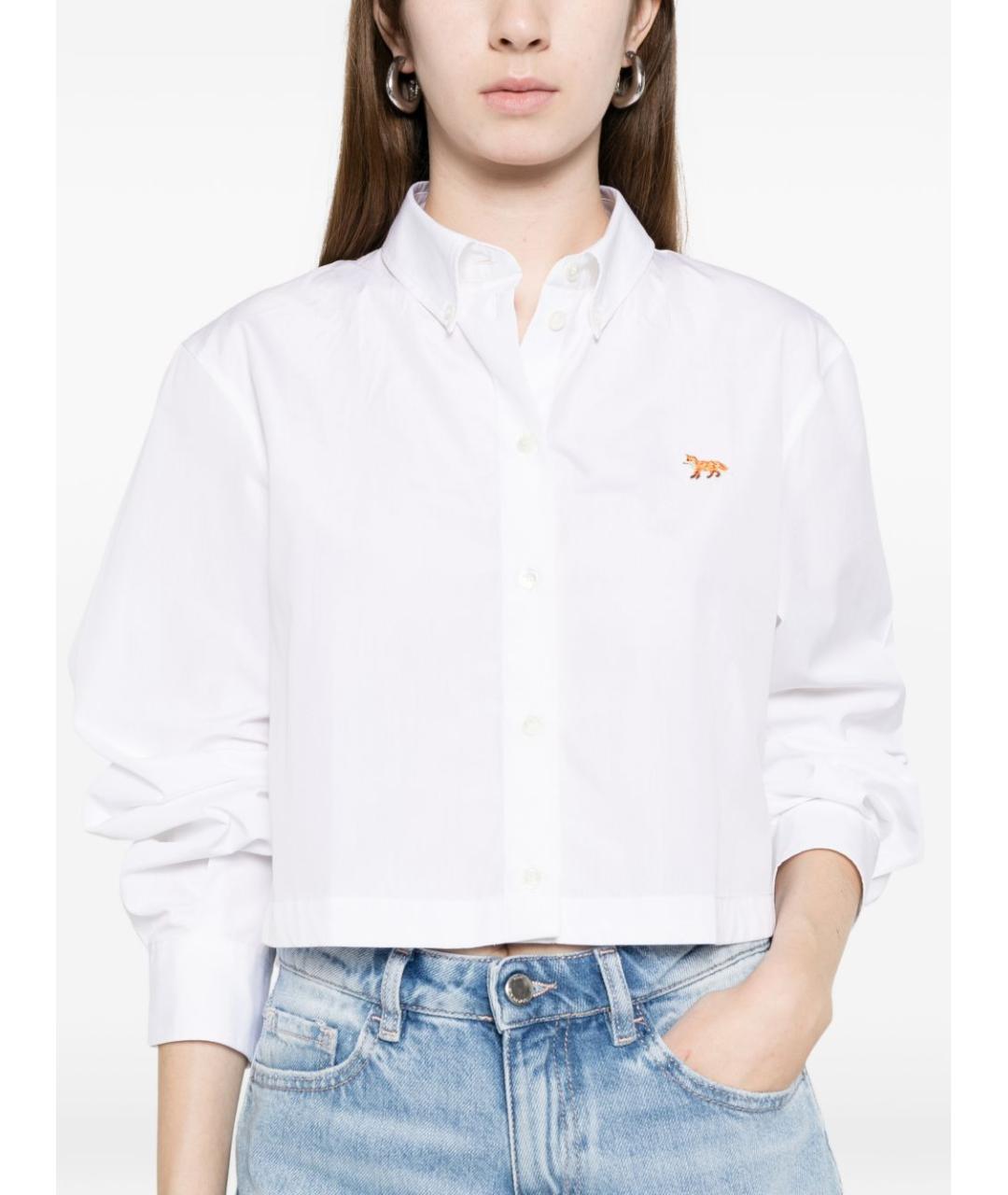 MAISON KITSUNE Белая хлопковая рубашка, фото 3