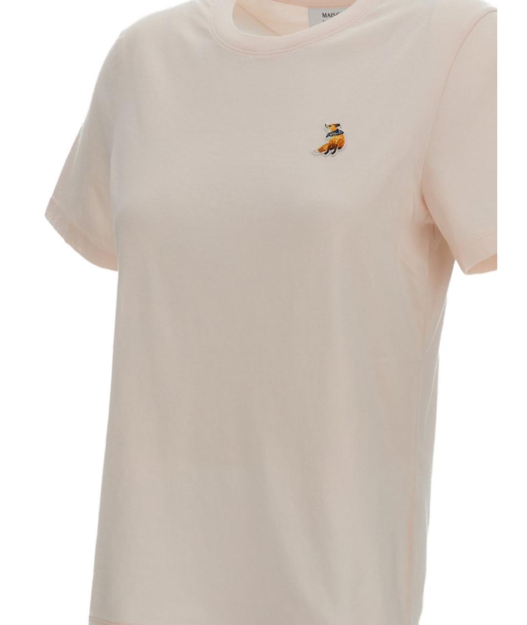MAISON KITSUNE Розовая хлопковая футболка, фото 2