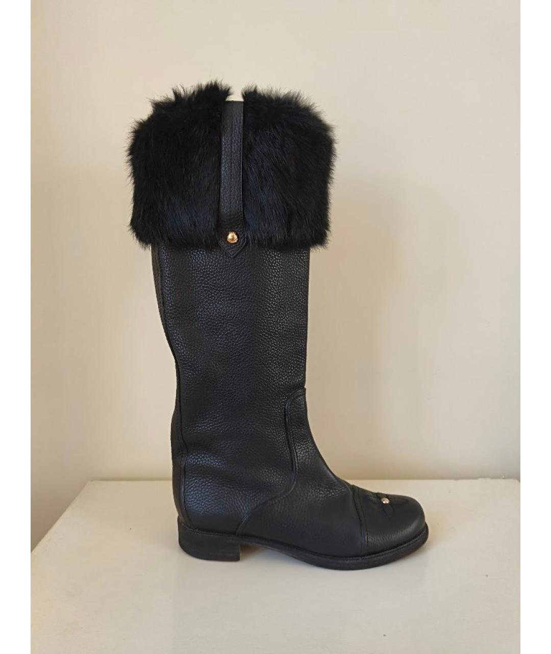 LOUIS VUITTON Черные кожаные сапоги, фото 10