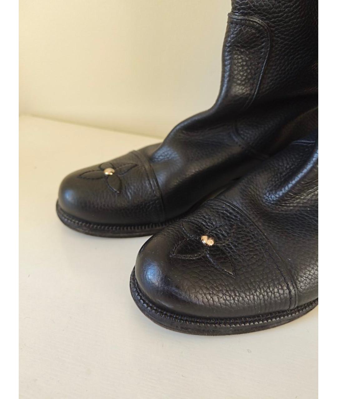 LOUIS VUITTON Черные кожаные сапоги, фото 5