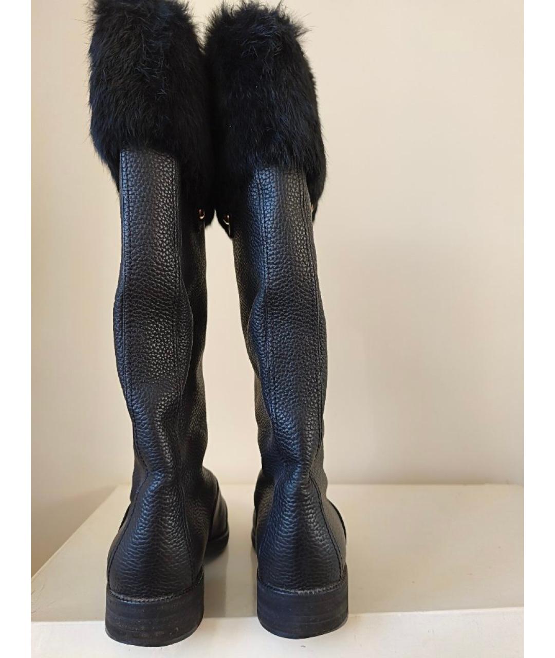 LOUIS VUITTON Черные кожаные сапоги, фото 4