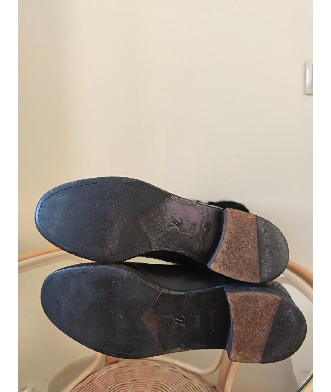 LOUIS VUITTON Черные кожаные сапоги, фото 7