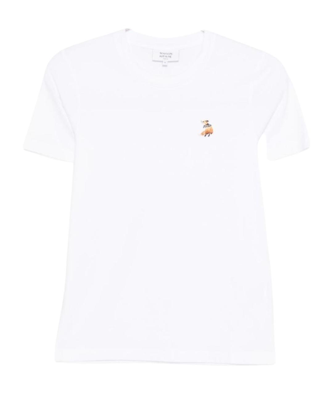 MAISON KITSUNE Белая хлопковая футболка, фото 1