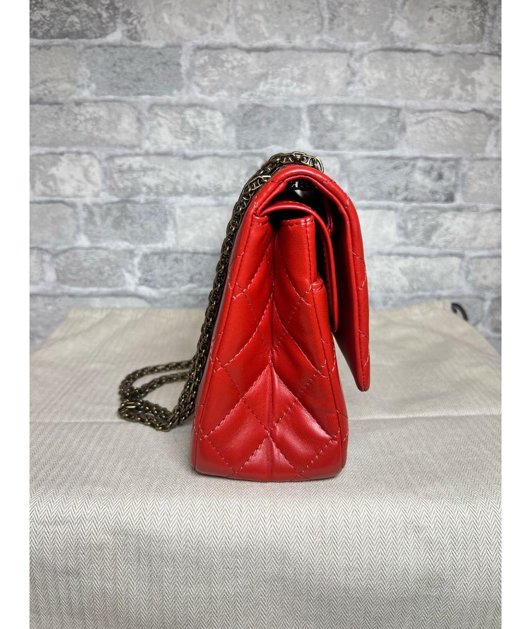 CHANEL Красная кожаная сумка через плечо, фото 5