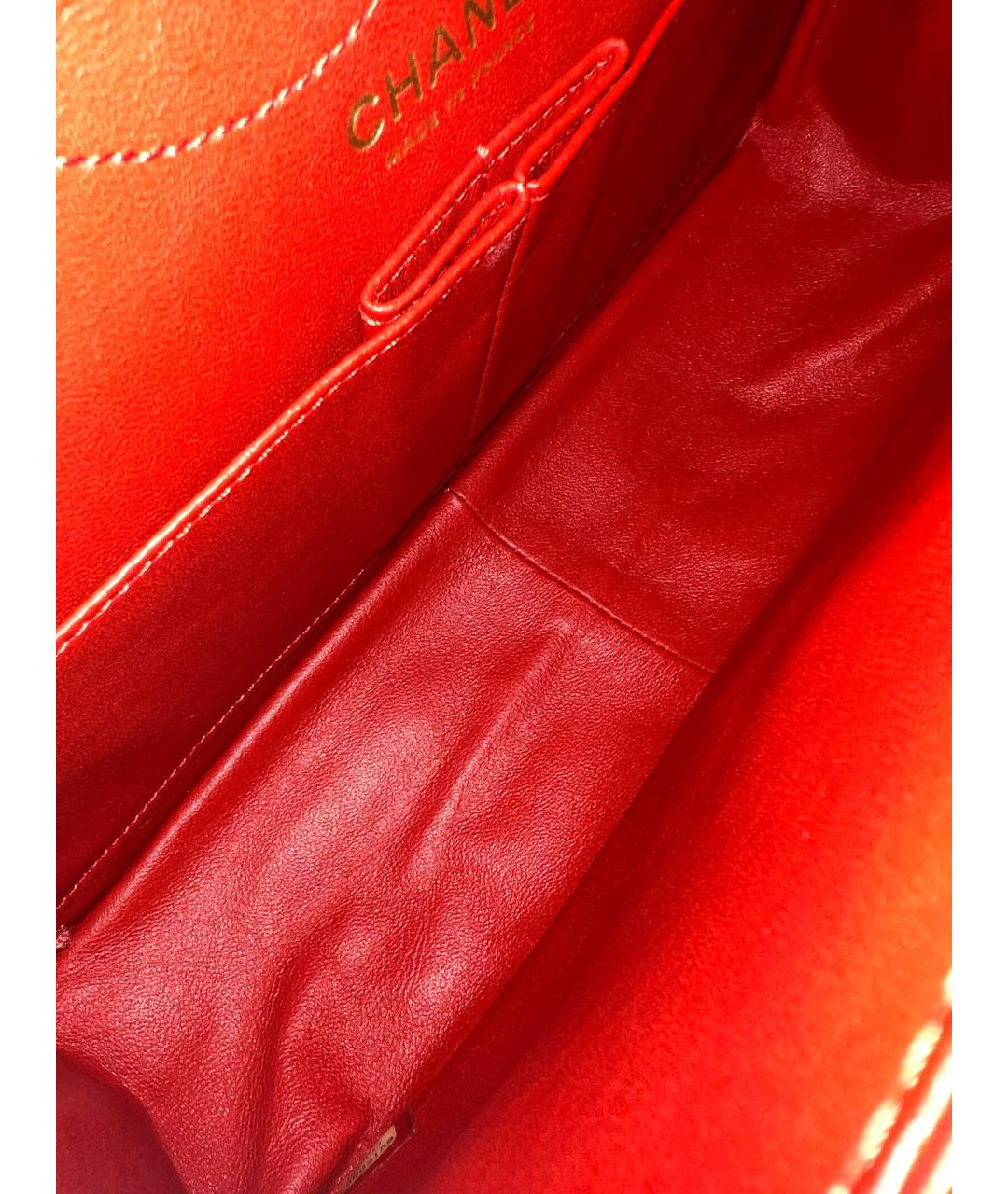 CHANEL Красная кожаная сумка через плечо, фото 8