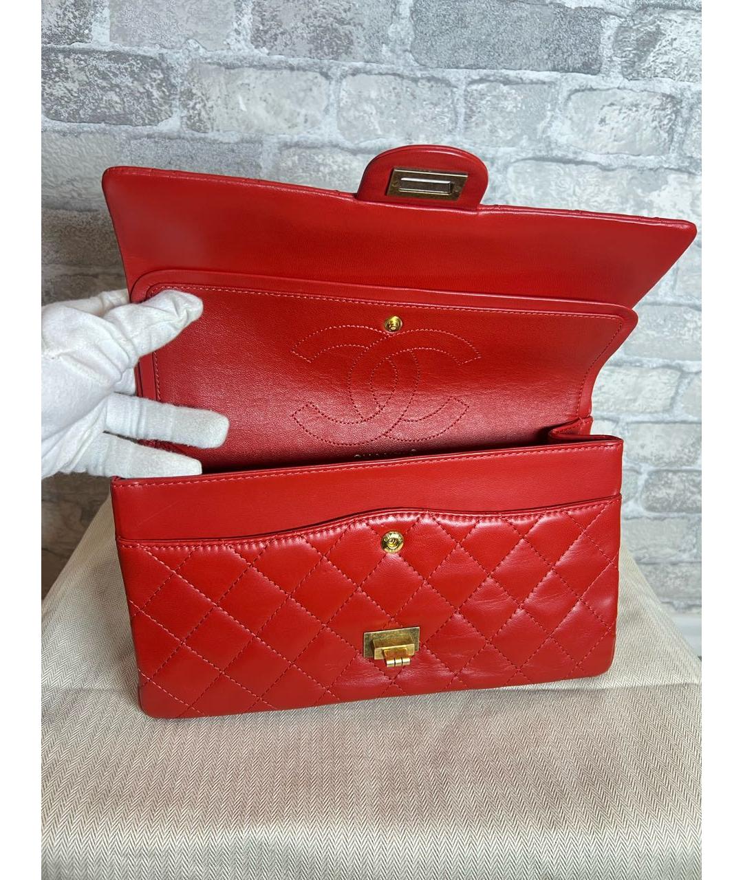 CHANEL Красная кожаная сумка через плечо, фото 7