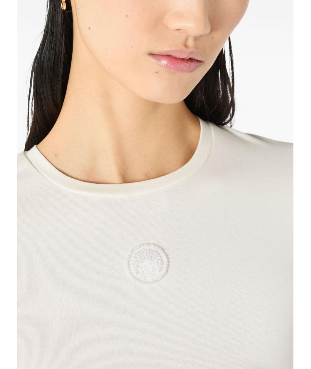 MARINE SERRE Белая хлопковая футболка, фото 5