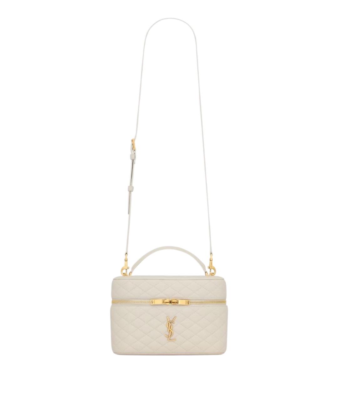 SAINT LAURENT Белая кожаная сумка через плечо, фото 1