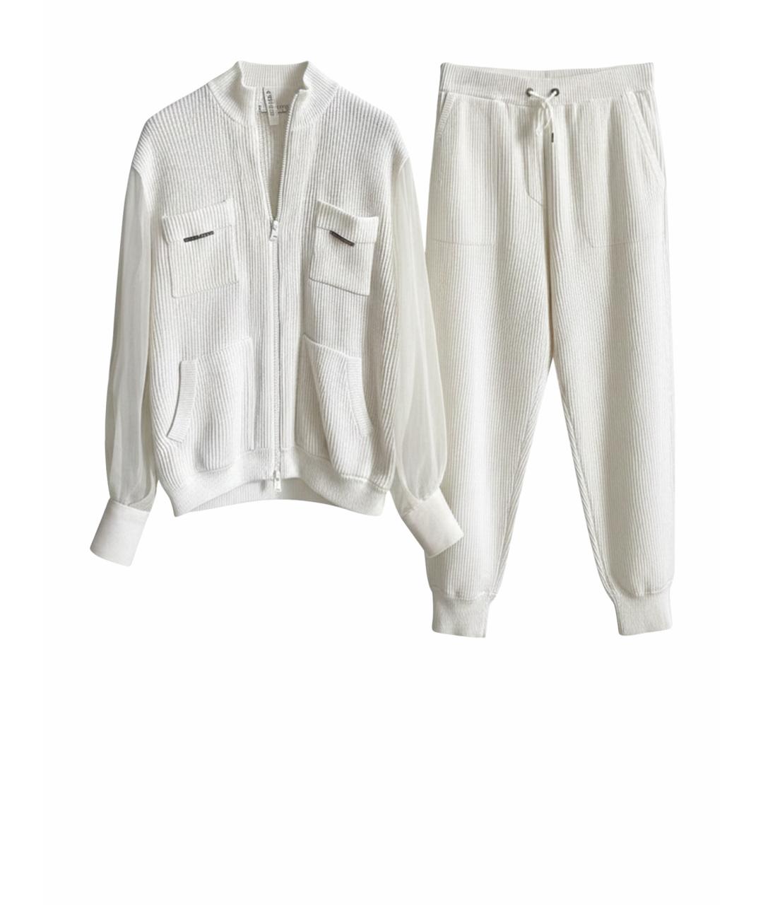 BRUNELLO CUCINELLI Белый хлопковый костюм с брюками, фото 8