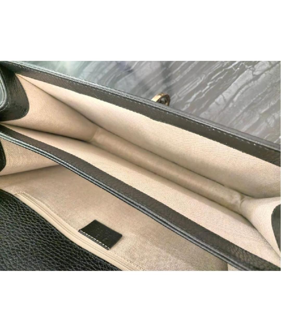 GUCCI Черная кожаная сумка через плечо, фото 4