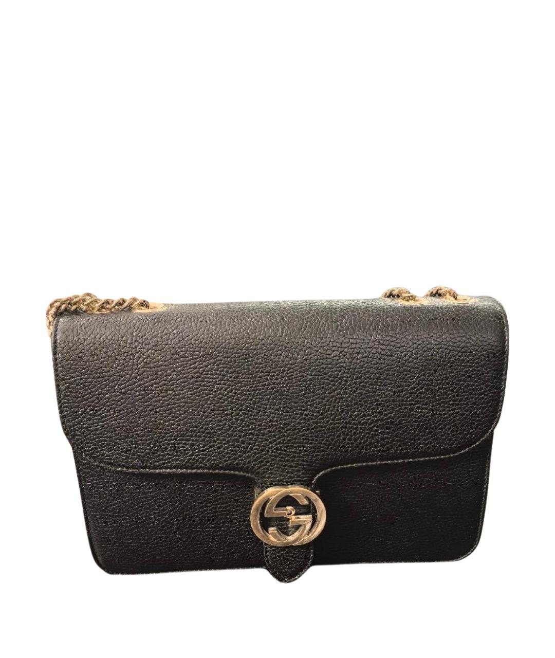 GUCCI Черная кожаная сумка через плечо, фото 1