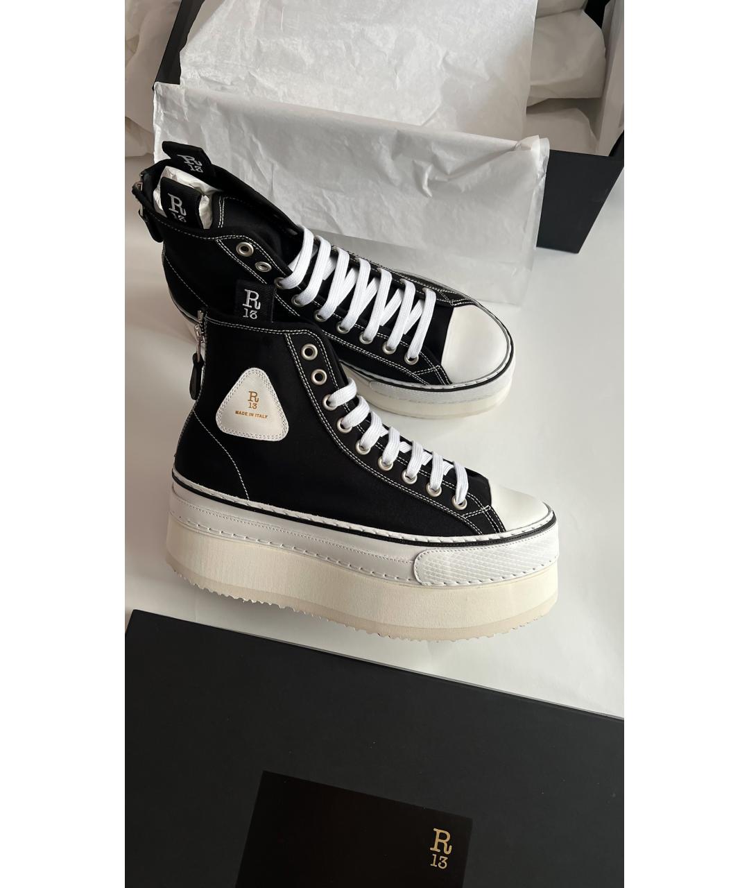 R13 Черные текстильные кеды, фото 2