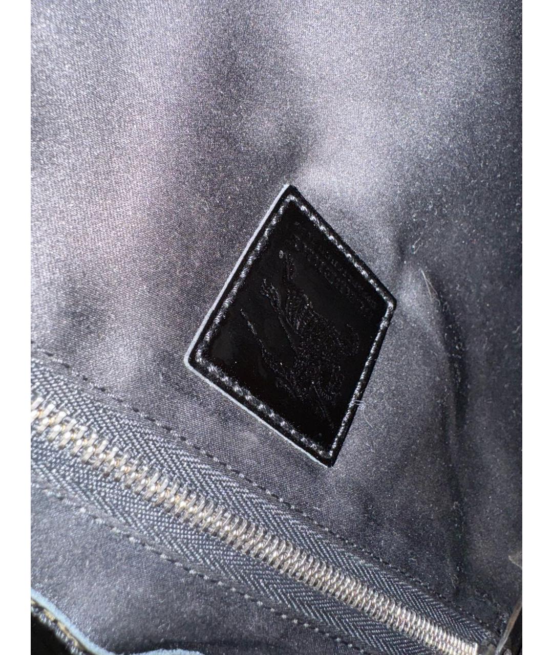 BURBERRY Черная сумка через плечо из лакированной кожи, фото 6