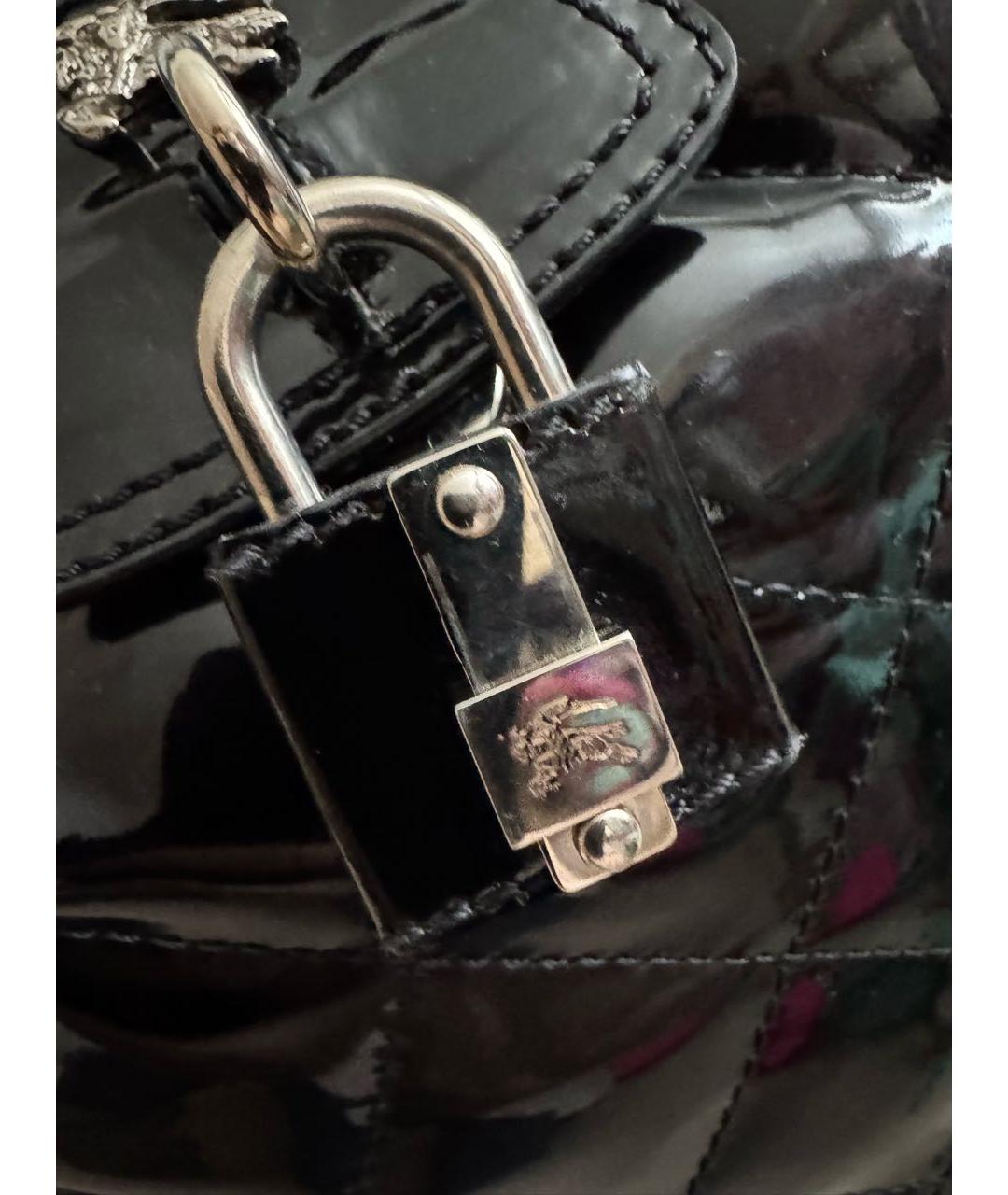 BURBERRY Черная сумка через плечо из лакированной кожи, фото 8