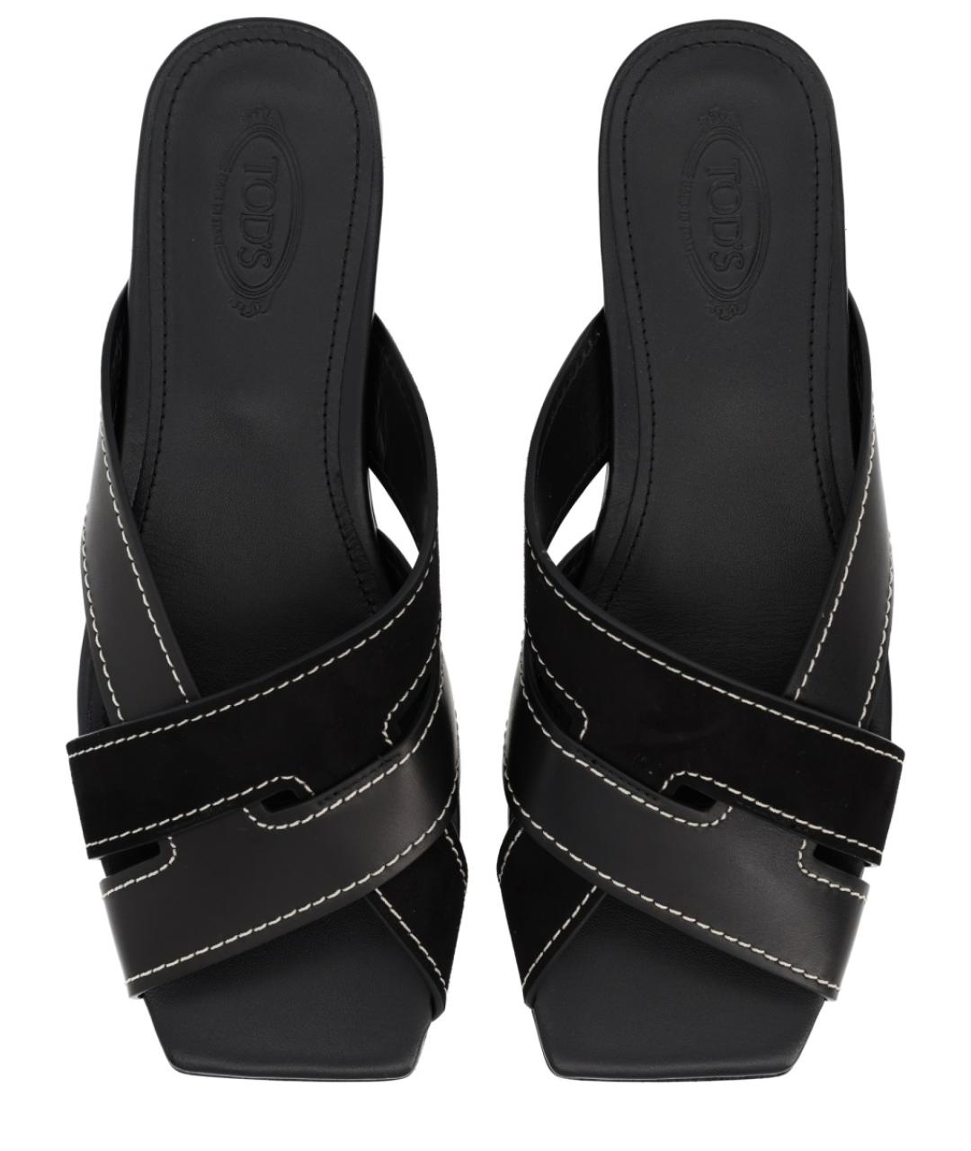 TOD'S Черные шлепанцы, фото 5