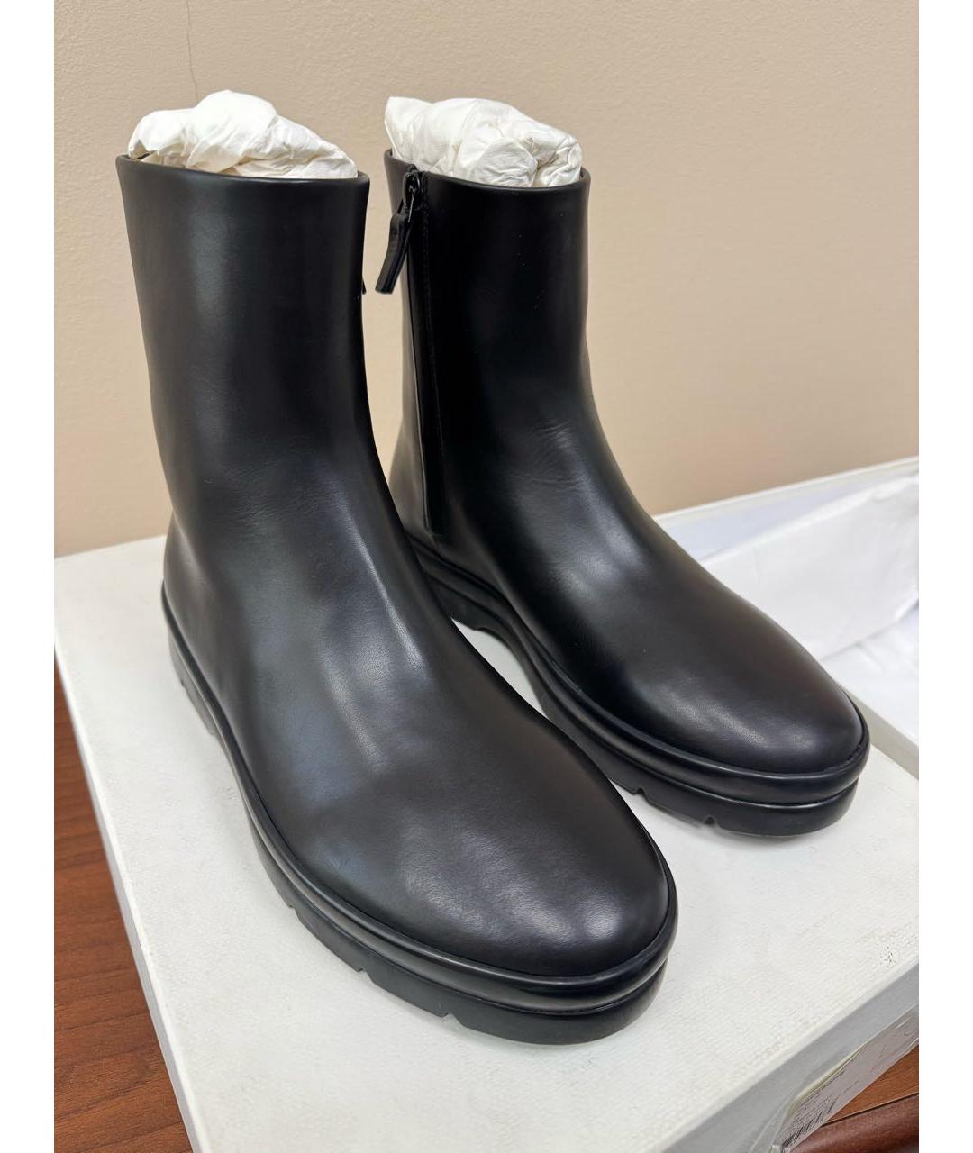 THE ROW Черные кожаные ботинки, фото 8