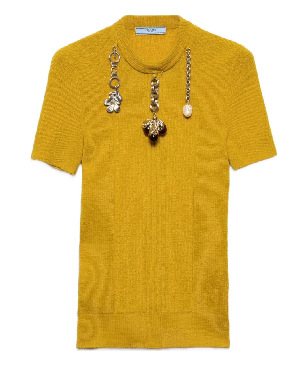 PRADA Коричневый шерстяной джемпер / свитер, фото 1