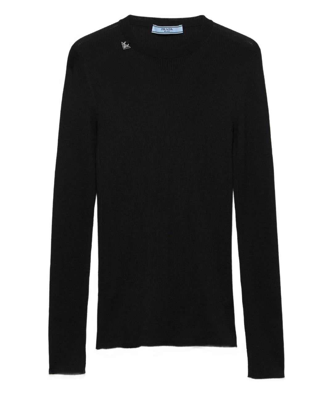 PRADA Черный шерстяной джемпер / свитер, фото 1