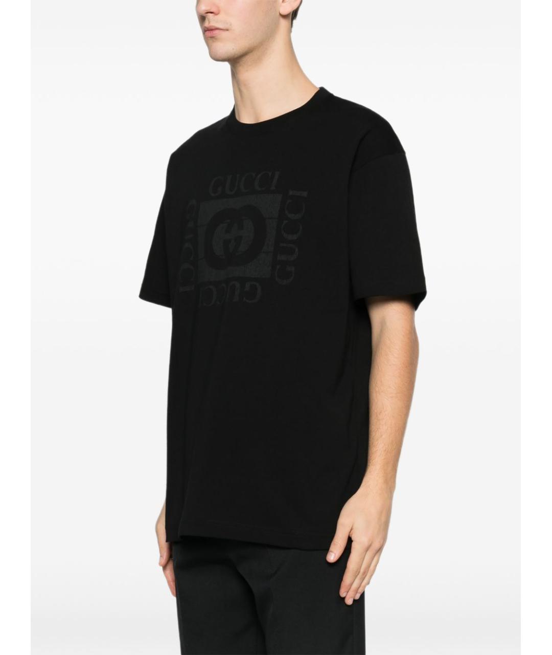 GUCCI Черная хлопковая футболка, фото 5