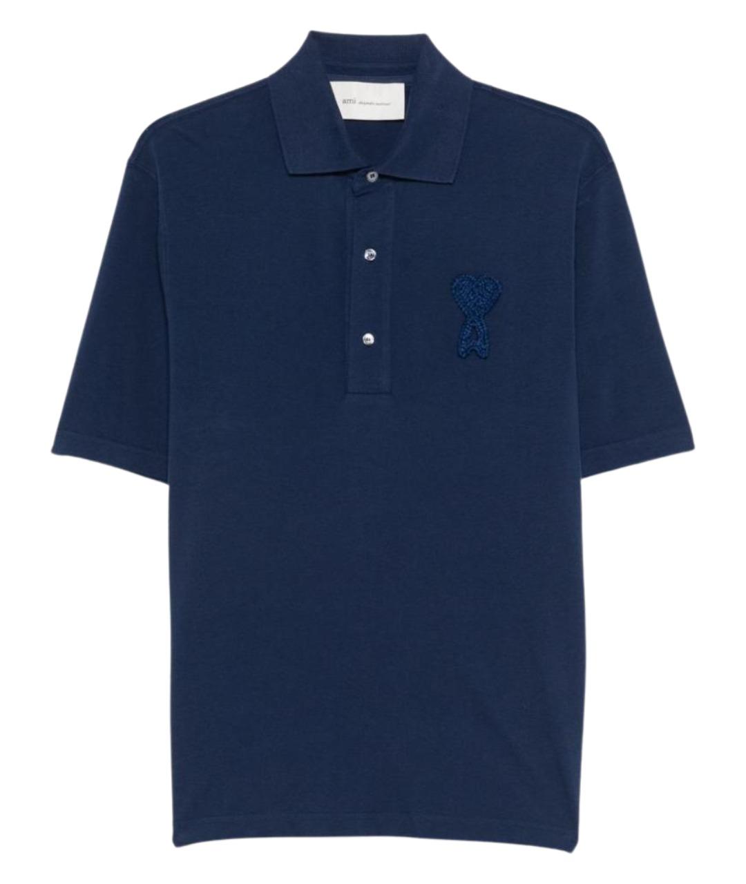 Ami Paris Синяя хлопковая футболка, фото 1