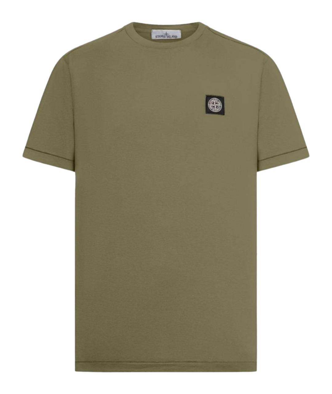STONE ISLAND Зеленая хлопковая футболка, фото 1