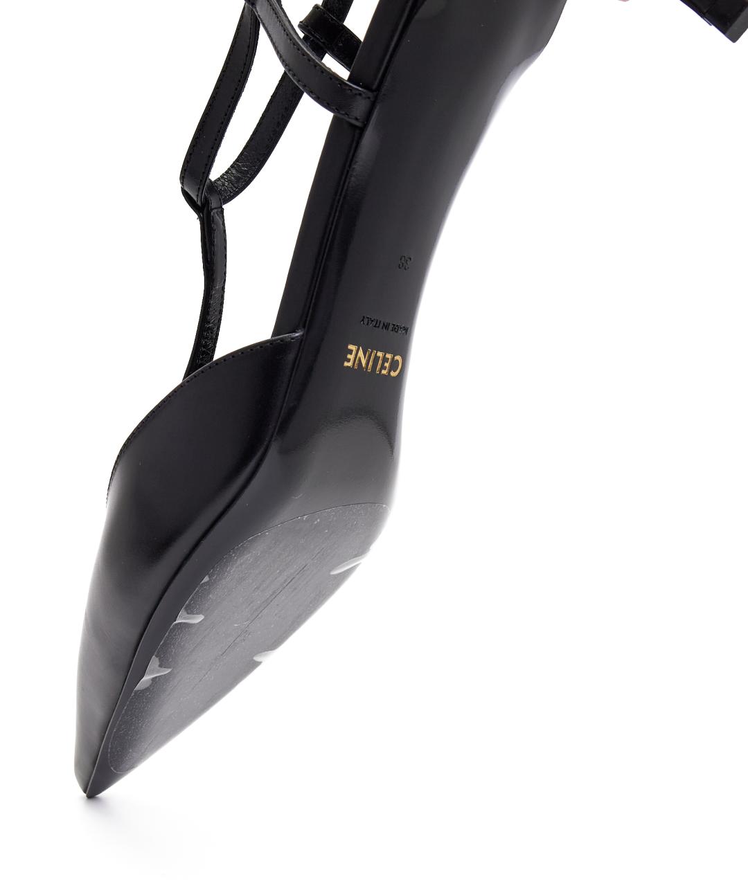 CELINE Черные кожаные туфли, фото 5