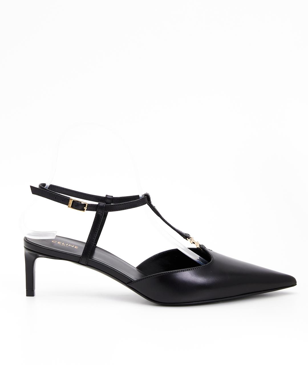 CELINE Черные кожаные туфли, фото 7