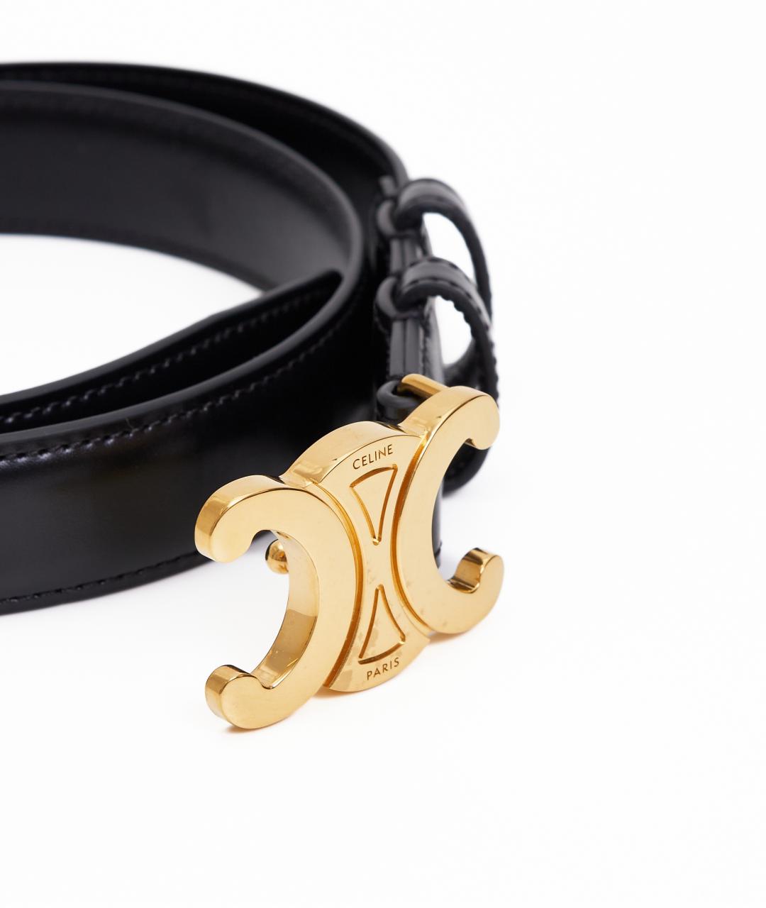 CELINE Черный кожаный ремень, фото 2