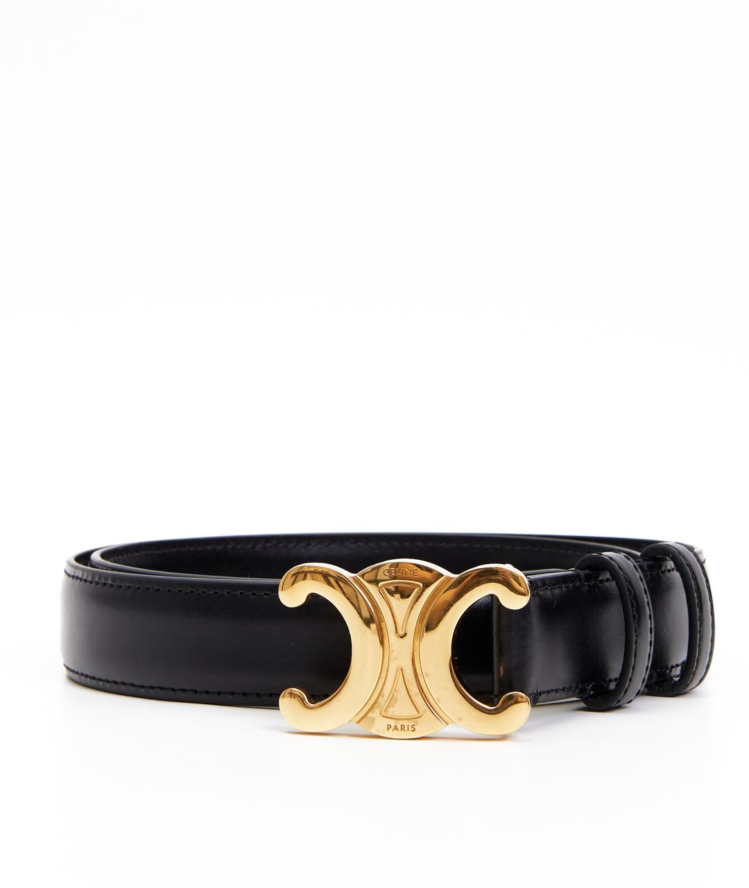 CELINE Черный кожаный ремень, фото 6