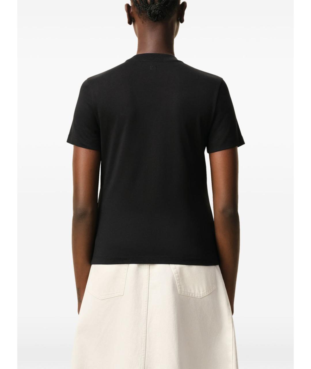 Ami Paris Черная хлопковая футболка, фото 5