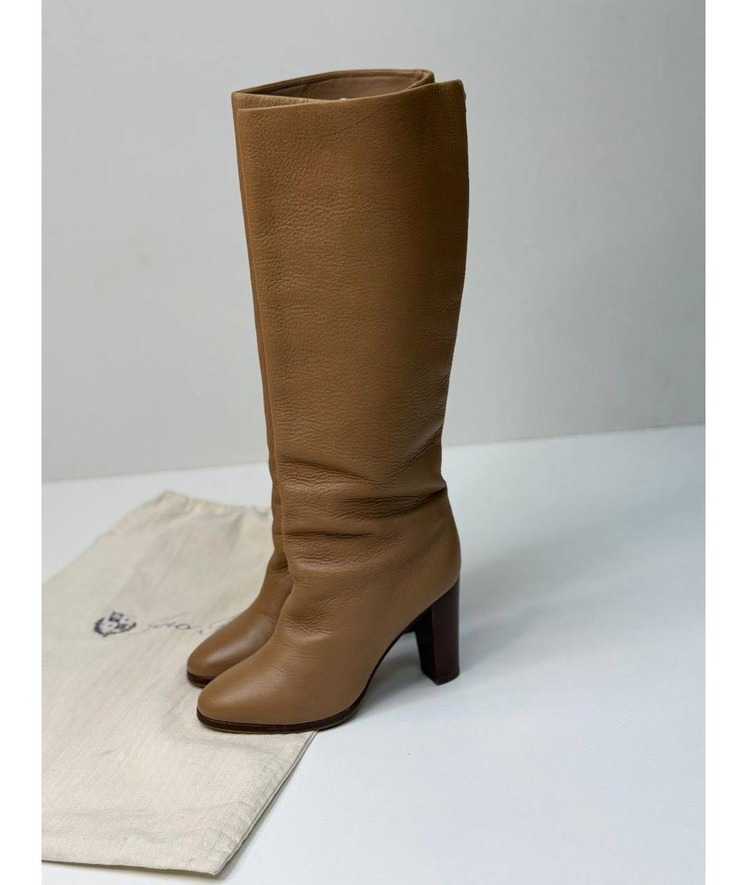 LORO PIANA Коричневые кожаные сапоги, фото 5