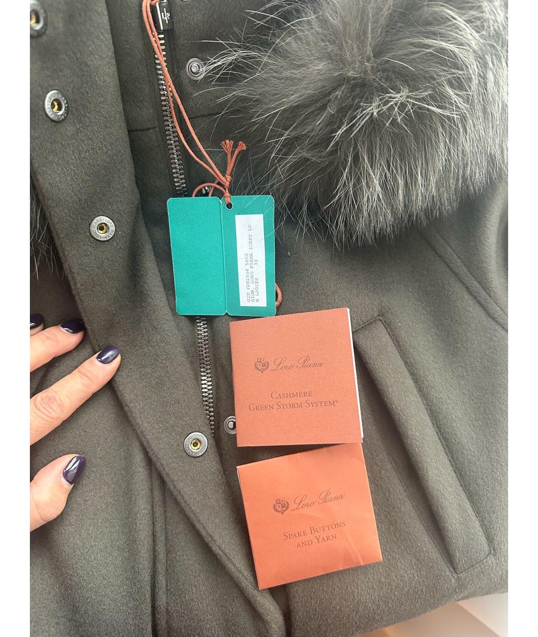 LORO PIANA Хаки кашемировая парка, фото 3
