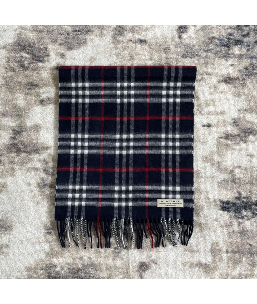 BURBERRY Темно-синий кашемировый шарф, фото 5