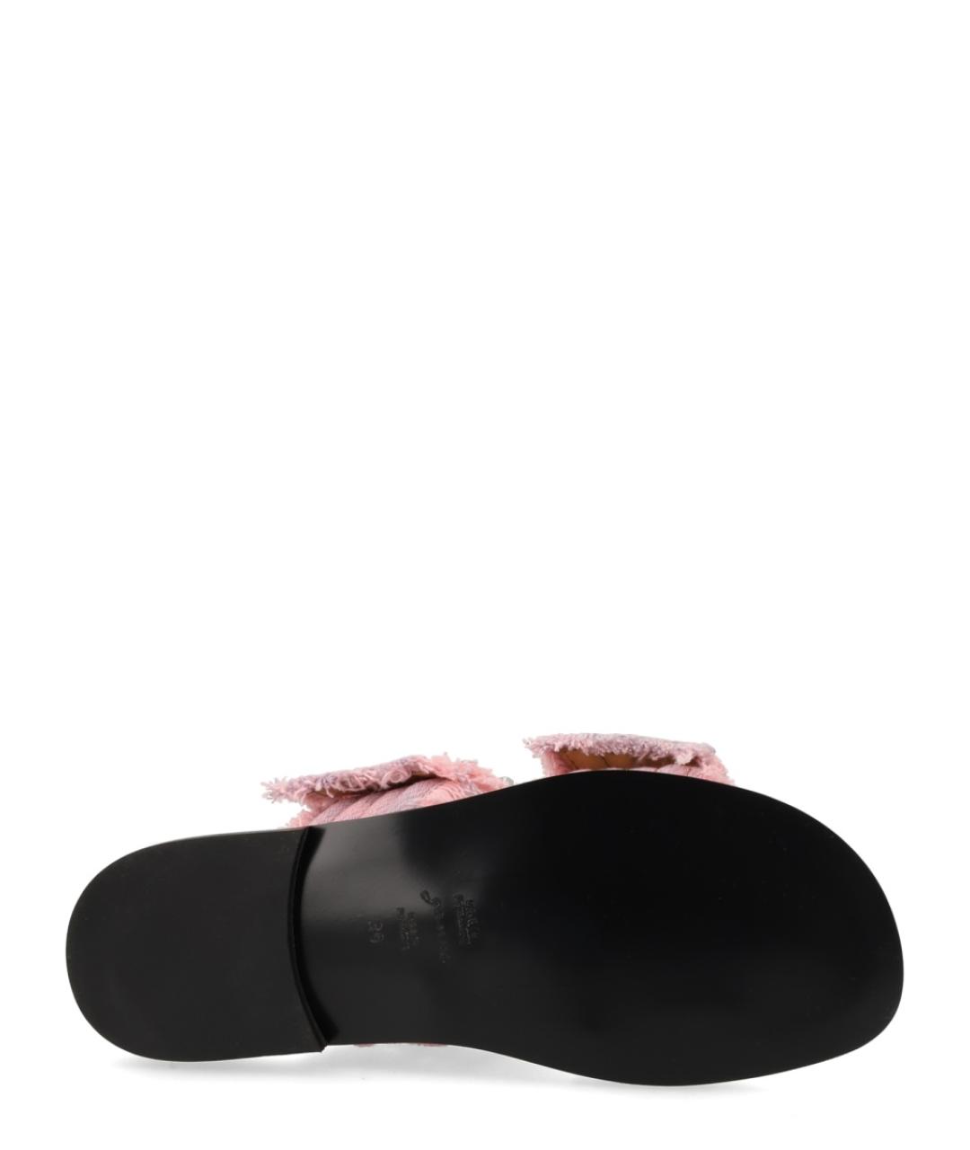 GANNI Розовые текстильные сандалии, фото 6