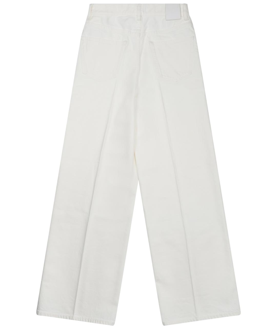 TOTEME Белые хлопковые прямые джинсы, фото 2