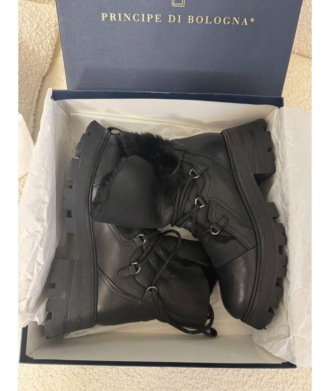 Principe di Bologna Черные кожаные ботинки, фото 5
