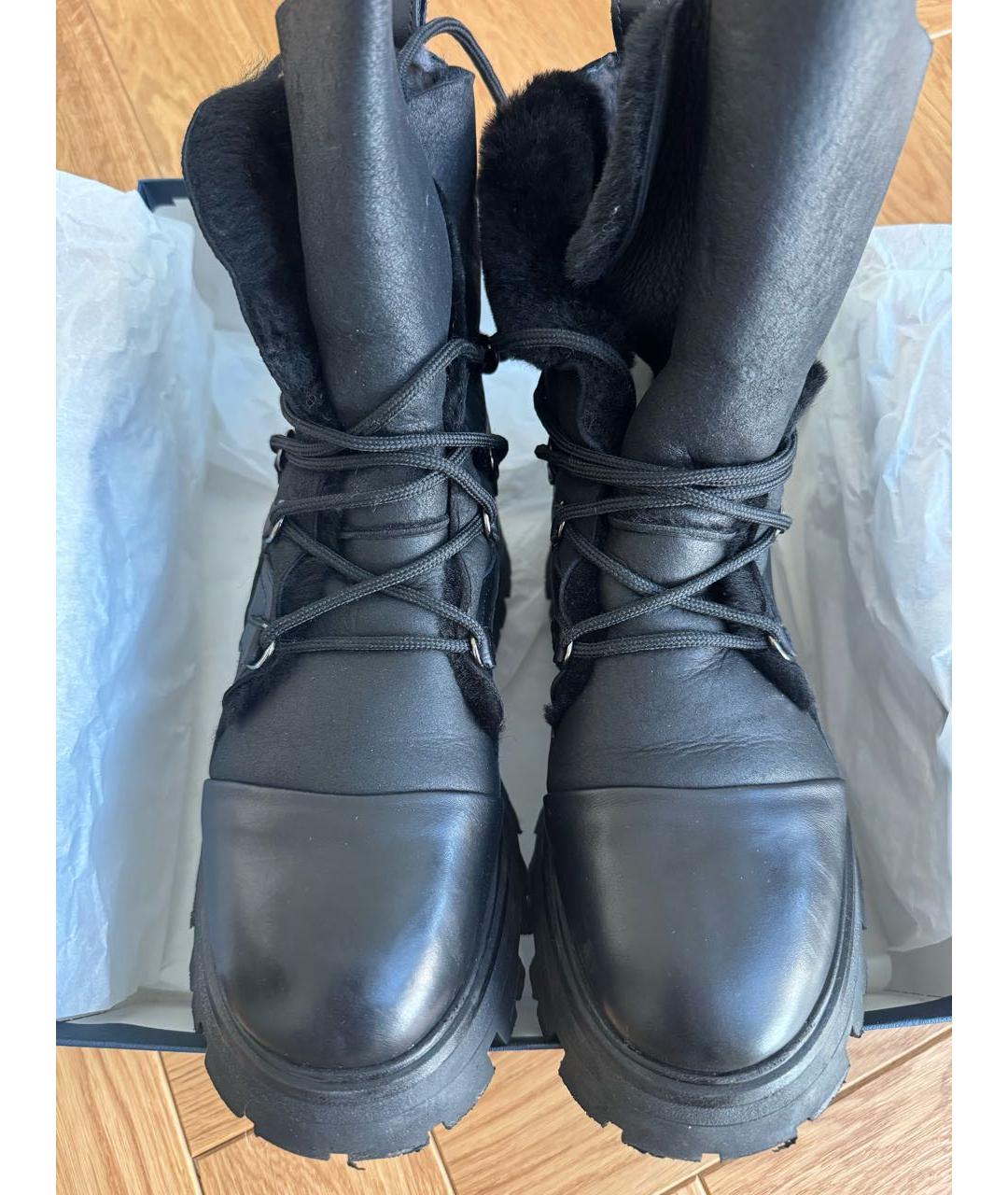 Principe di Bologna Черные кожаные ботинки, фото 2